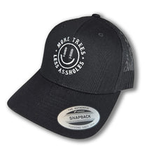 Load image into Gallery viewer, More Trees Embroidered Happyface Hat
