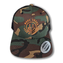 Load image into Gallery viewer, More Trees Embroidered Happyface Hat
